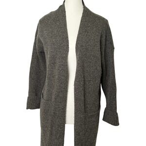 Catherine Malandrino Heathered Gray Wool Blend Long Maxi Duster Sweater Small